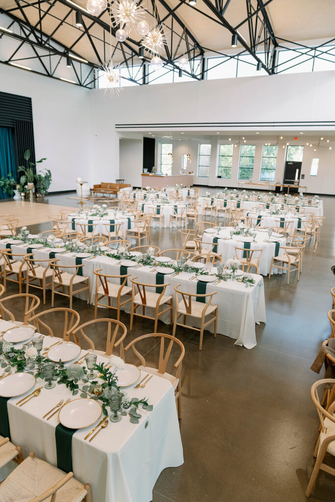 Light filled reception space at Leona Road in Grand Rapids with modern industrial design and natural white tones