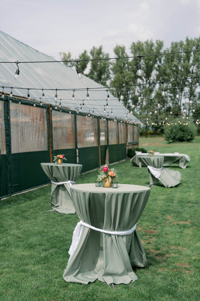greenhouse reception space at Nugent Orchards wedding venue in Michigan