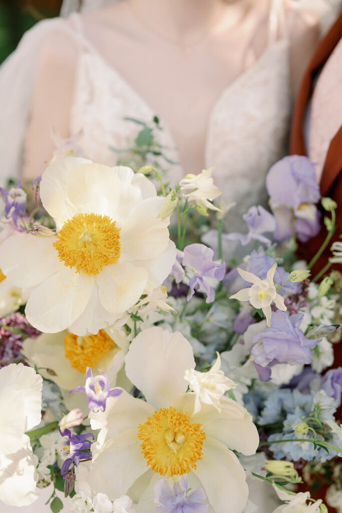 colorful spring bouquet detail wedding flowers Michigan