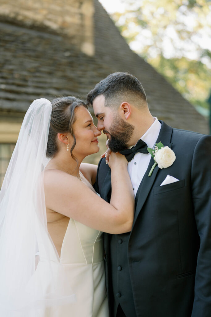 romantic outdoor wedding portraits Greenfield Village Michigan