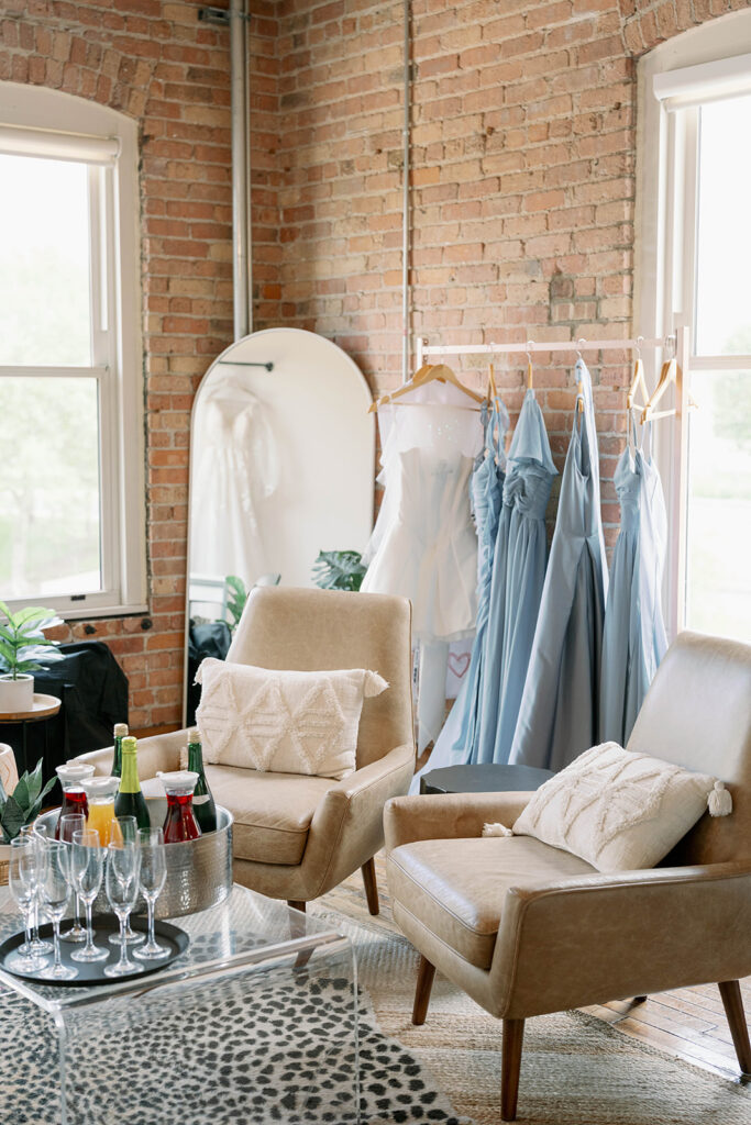 bridal suite getting ready space Record Box Loft Michigan